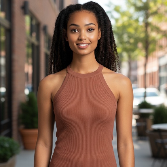 Womens Olivia Grey Ribbed Knit Tank Top | Size XL | NWT - Picture 1 of 7